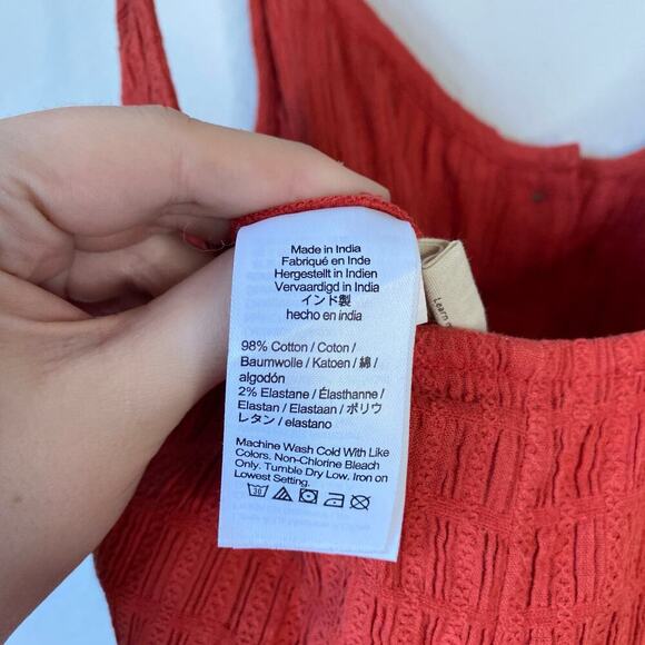 MADEWELL Textured Cover-Up Jumpsuit Fresh Chili 2022 Casual Summer Red Small - Picture 6 of 9